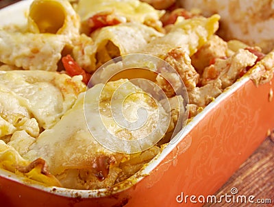 Chicken and Pumpkin Lasagna Stock Photo