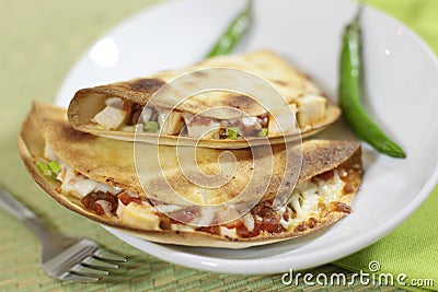 Chicken quesadillas Stock Photo