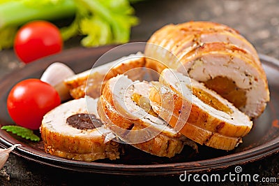 Chicken roll Stock Photo