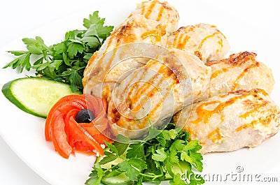 Chicken rolls Stock Photo