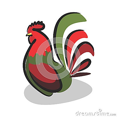 Chicken Rooster Crown Vector Illustration