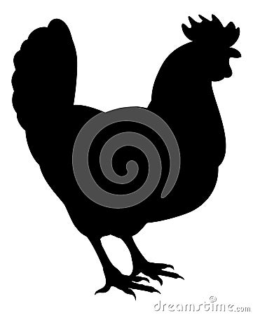 Chicken Rooster Farm Animal Silhouette Vector Illustration