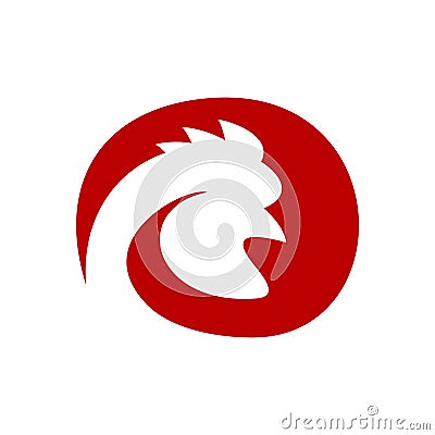 Chicken Rooster Farm Head Profile Symbol Graphic Design Vector Illustration