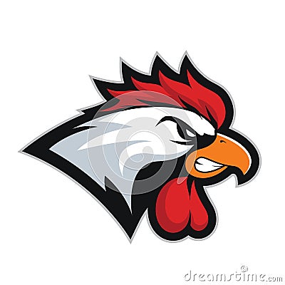 Chicken rooster head mascot Vector Illustration