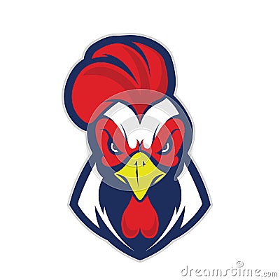 Chicken rooster head mascot Vector Illustration