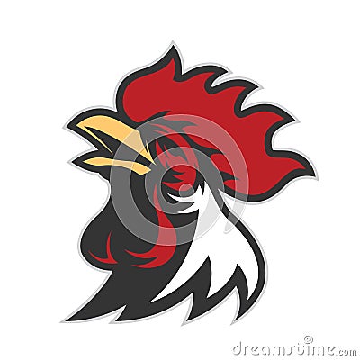 Chicken rooster head mascot Vector Illustration