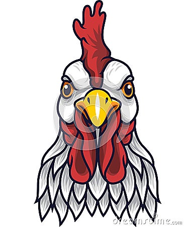 Chicken rooster head mascot Vector Illustration