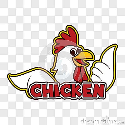 Chicken rooster on transparent background. vector Vector Illustration