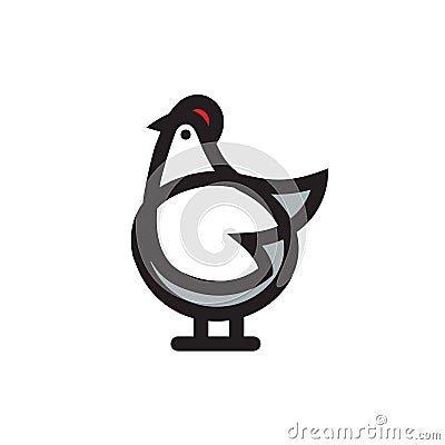 Chicken or Rooster vector icon Vector Illustration