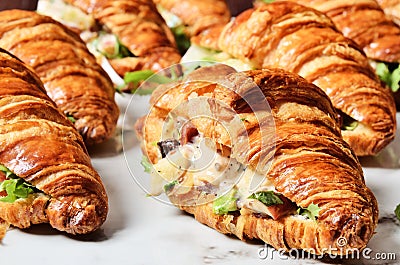 Chicken salad croissant sandwich Stock Photo