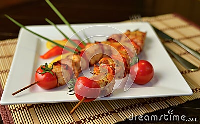 Chicken shish kebab Stock Photo