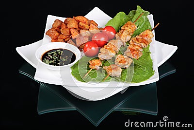 Chicken shish kebab Stock Photo