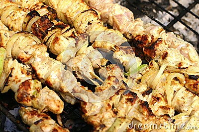 Chicken shish kebab Stock Photo