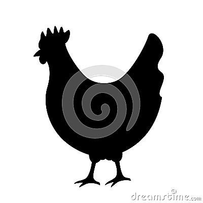 Chicken silhouette vector icon Vector Illustration