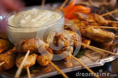 Chicken on a skewer Stock Photo