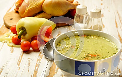 Chicken soup Stock Photo