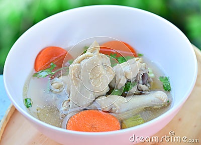 Chicken soup, chicken soup in a cup Stock Photo