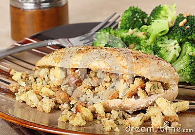 Chicken and Stuffing Stock Photo