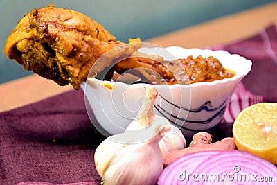 Chicken sunday special gatari, leg piece. Stock Photo