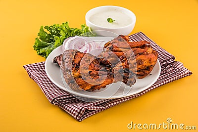 Chicken tandoori or barbecue chicken leg Stock Photo