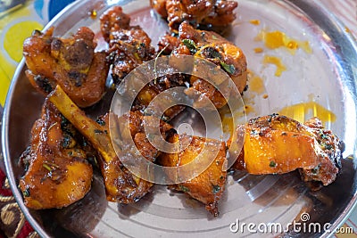 Indian food Chicken tandoori or Chicken tikka popular favorite delicious Stock Photo