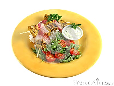 Chicken Tandoori Skewers Stock Photo