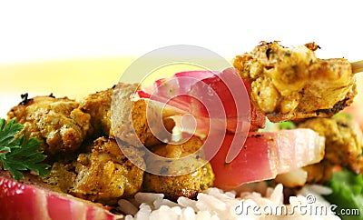 Chicken Tandoori Skewers Stock Photo