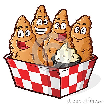 Chicken Tender Cartoon Characters Vector Illustration