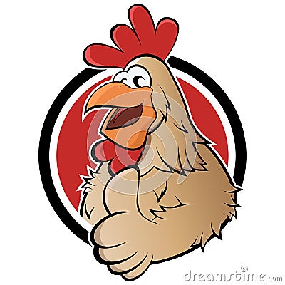 Chicken with thumbs up Vector Illustration