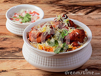 Chicken Tikka Biryani Stock Photo