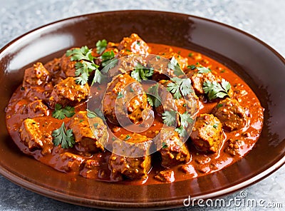 Chicken tikka masala in tomato sauce Stock Photo