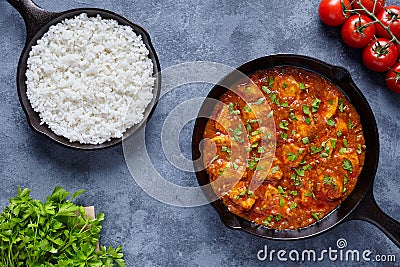 Chicken tikka masala traditional Asian spicy butter meat food Stock Photo