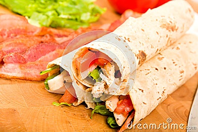 Chicken Tortilla Wraps Stock Photo