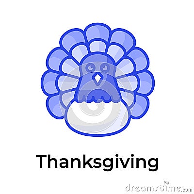 Chicken turkey vector design, thanksgiving icon in modern design style Vector Illustration