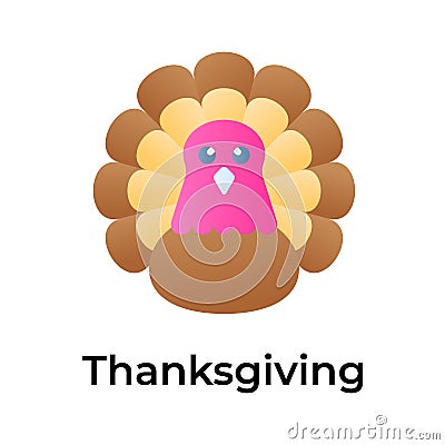 Chicken turkey vector design, thanksgiving icon in modern design style Vector Illustration