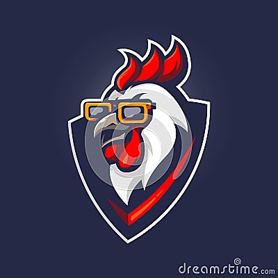 Chicken wearing glasses Vector Illustration