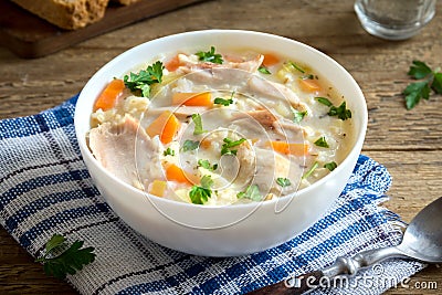 Chicken and Wild Rice Soup Stock Photo