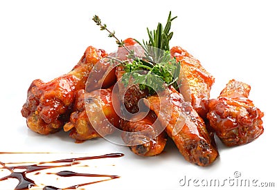 Chicken wings with barbeque sauce Stock Photo