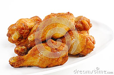 Chicken wings on plate Stock Photo