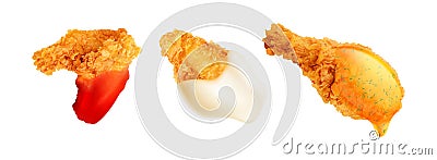 Chicken Wings Sauces Set Vector Illustration