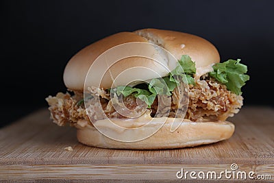 Chicken zinger burger Stock Photo