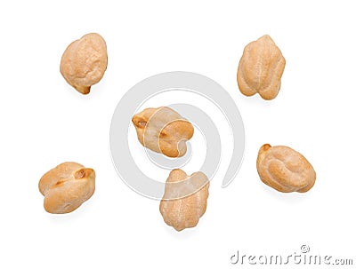 Chickpea beans isolated on white background. Top view Stock Photo