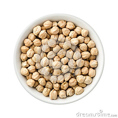 Chickpeas in a Ceramic Bowl Stock Photo