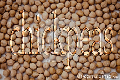 Chickpeas write Stock Photo