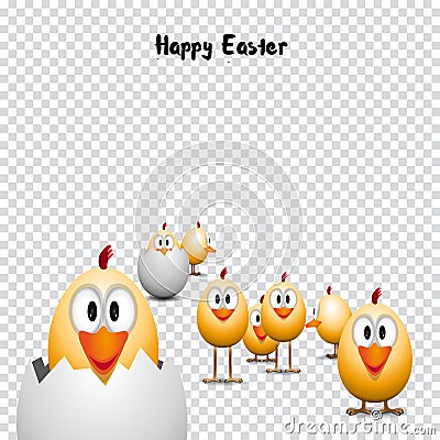 Happy easter eggs Cartoon Illustration