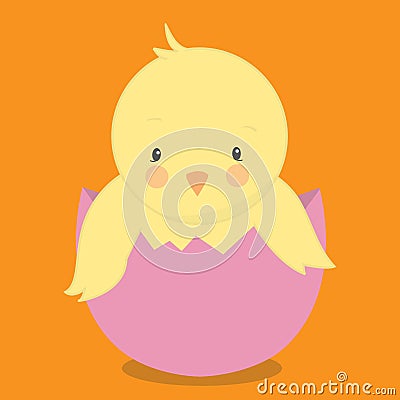 chicks hatchling pink 04 Vector Illustration