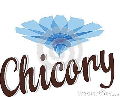 Chicory flower symbolic image. Vector Illustration logo or icon Vector Illustration