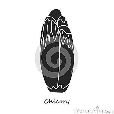 Chicory vector icon.Black,simple vector icon isolated on white background chicory. Vector Illustration