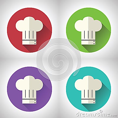 Chief Cook Symbol Toque Cuisine Food Icon on Vector Illustration