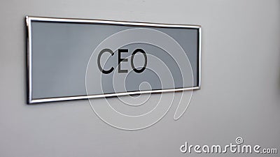 Chief executive officer door, company management, strong leadership, boss Stock Photo